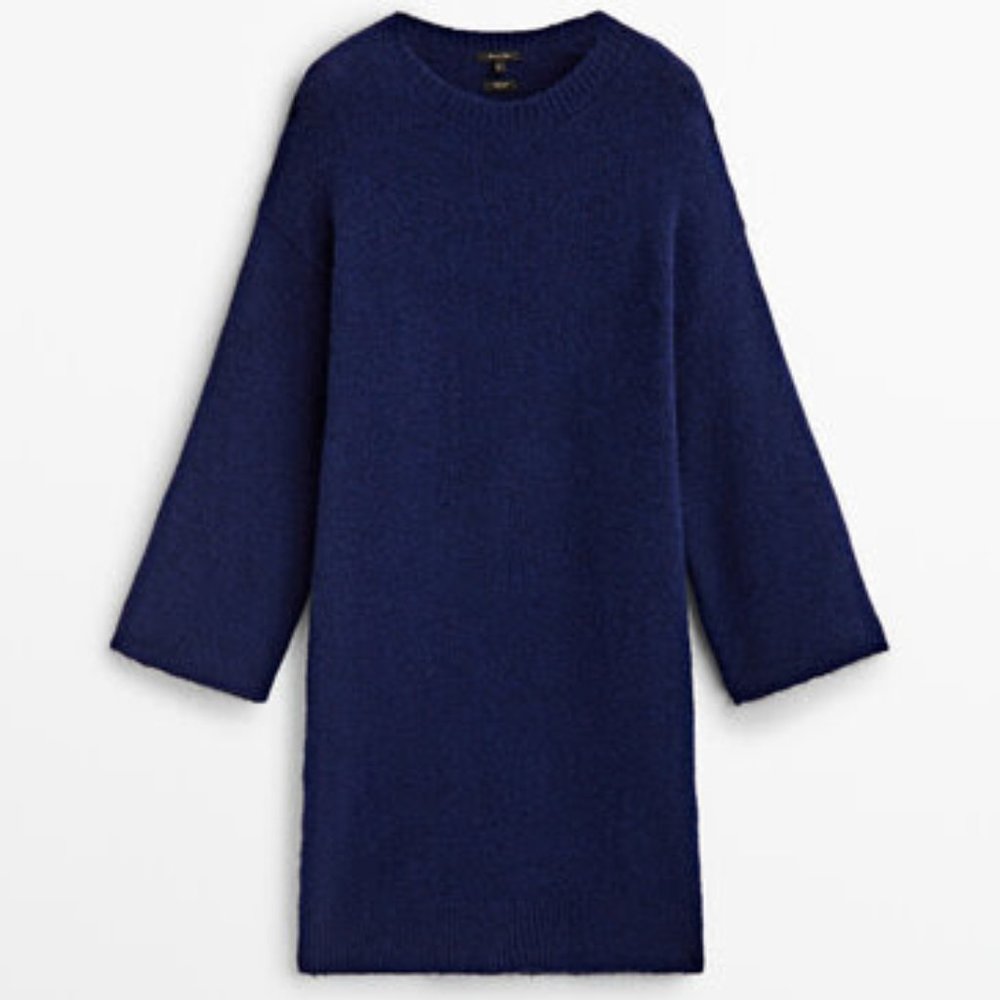 massimo dutti Short dress with voluminous sleeves wool sz M